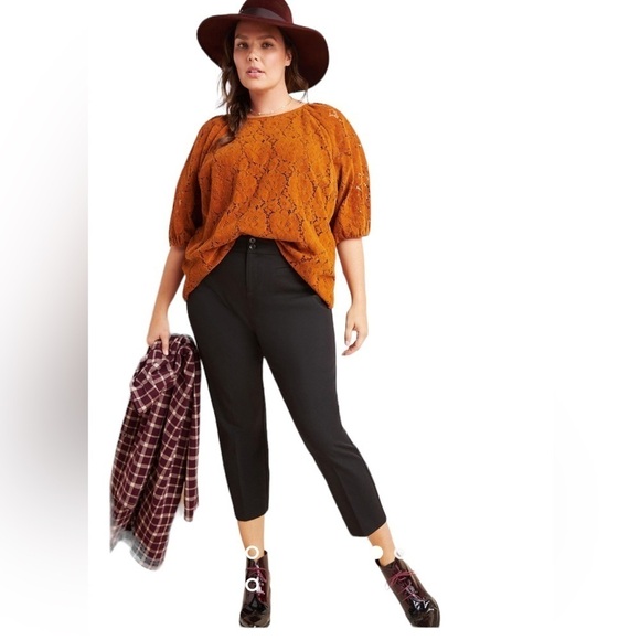 Anthropologie The Essential Slim Pant Size 18 NEW Black Office Stretch Ankl - Picture 1 of 12